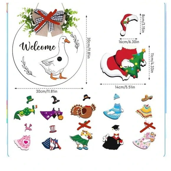 Interchangeable Goose Welcome Sign *FLAWS/MISSING PIECES - Picture 15 of 16